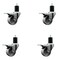 Service Caster 3'' Semi Steel Swivel 1-3/4'' Expanding Stem Caster Set Total Lock Brake, 4PK SCC-EXTTL20S314-SSS-134-4 - alternate 1